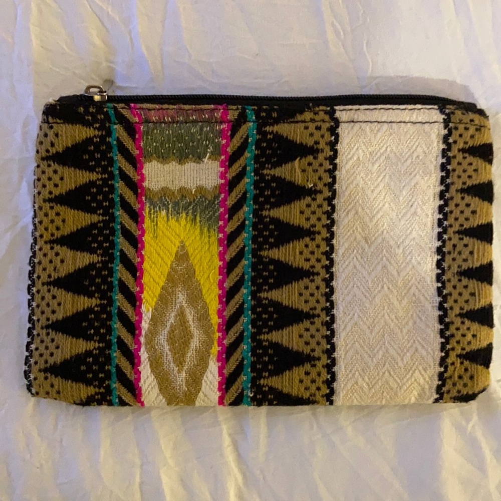 Aztec print clutch bag